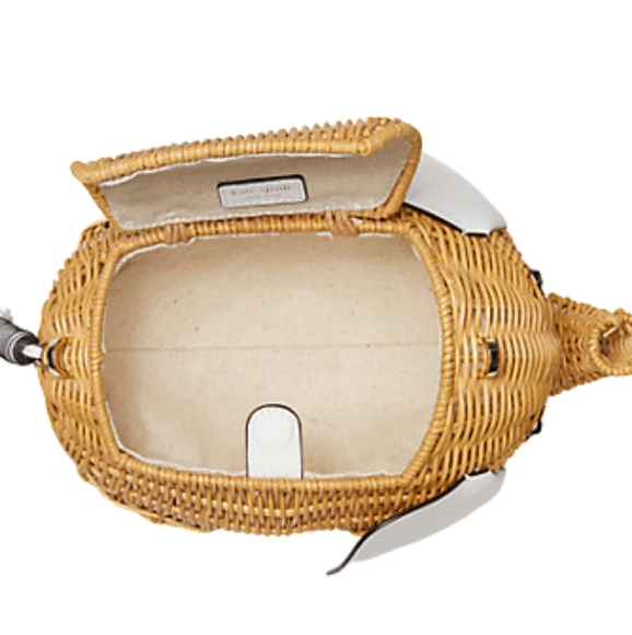 NEW KATE SPADE NEW YORK TINY WICKER ELEPHANT CROSSBODY BAG OPTIC WHITE - Picture 3 of 14